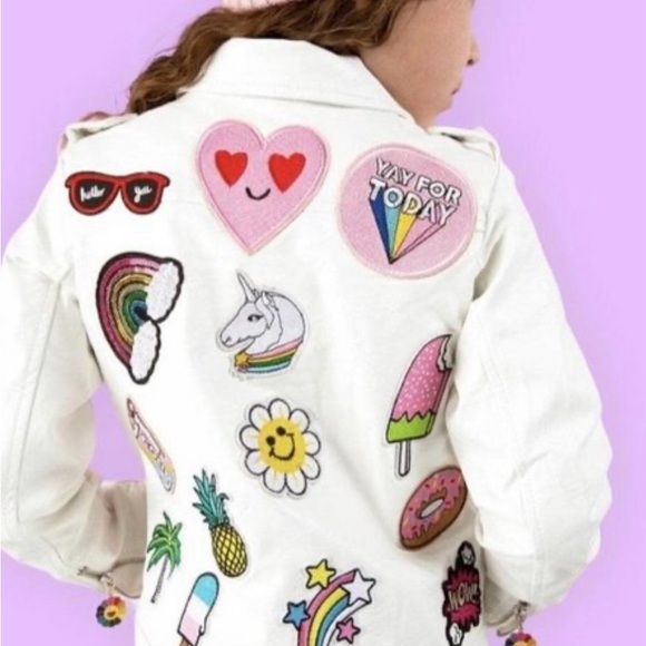 Lola + The Boys Other - Lola + The Boys White Jacket with Fun Patches